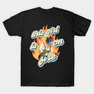 This girl is on fire welder woman groovy gift T-Shirt